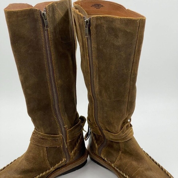 🤎 Born Boots Womens 6.5 Brown Torrey Moccasin Distressed Leather Suede Tall - Picture 10 of 12